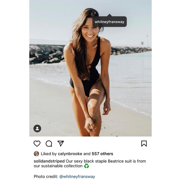 Solid & Striped Beatrice One Piece Braided Belt Black Swimsuit $188 - Picture 11 of 12